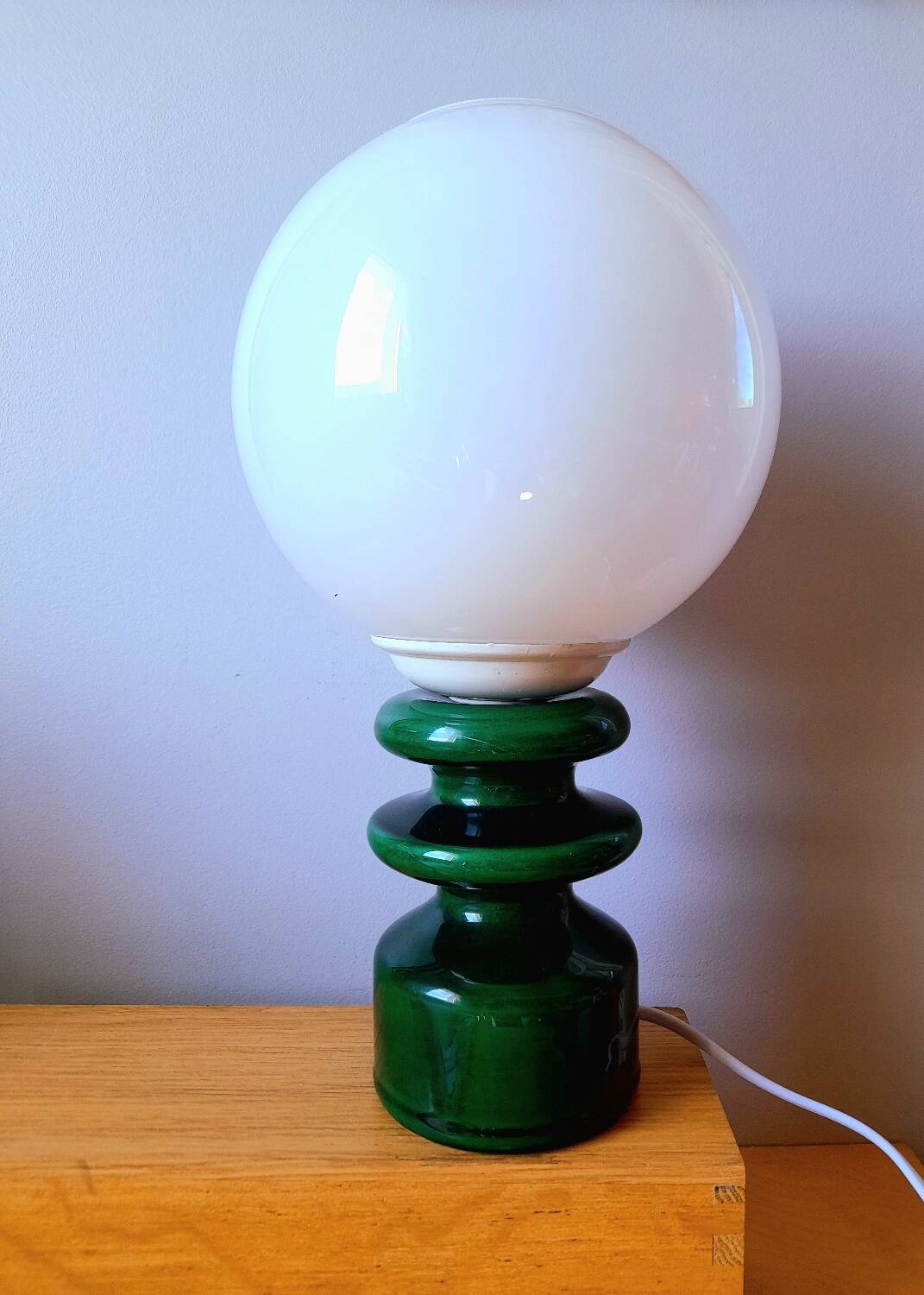 Space Age ceramic and opaline lamp, 1970