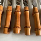 Set of 12 bamboo knives 1960