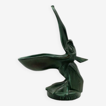 Art Deco pelican bronze cigar ashtray, Max Le Verrier France 1920