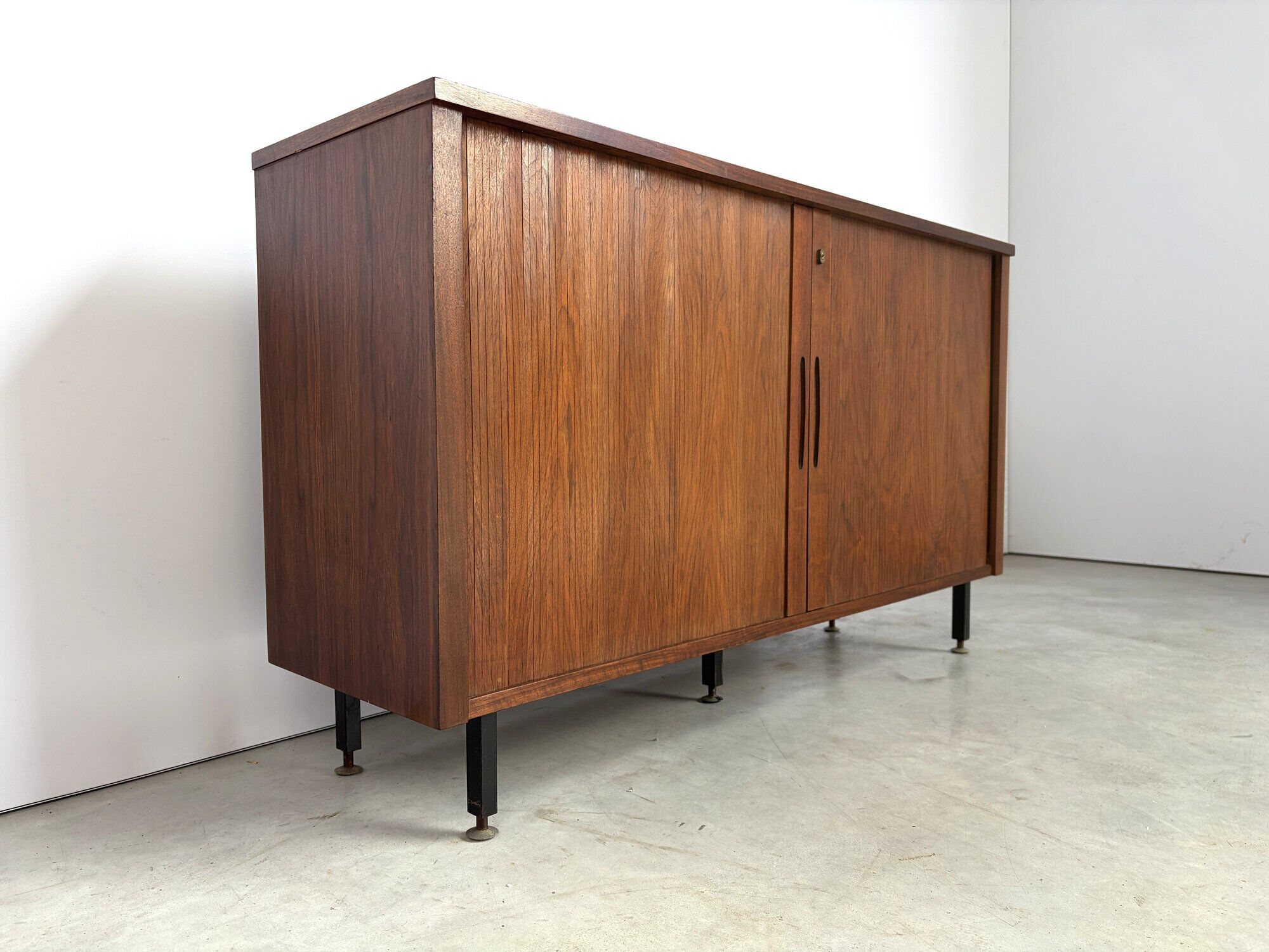 Mid century tambour door cabinet, 1960s