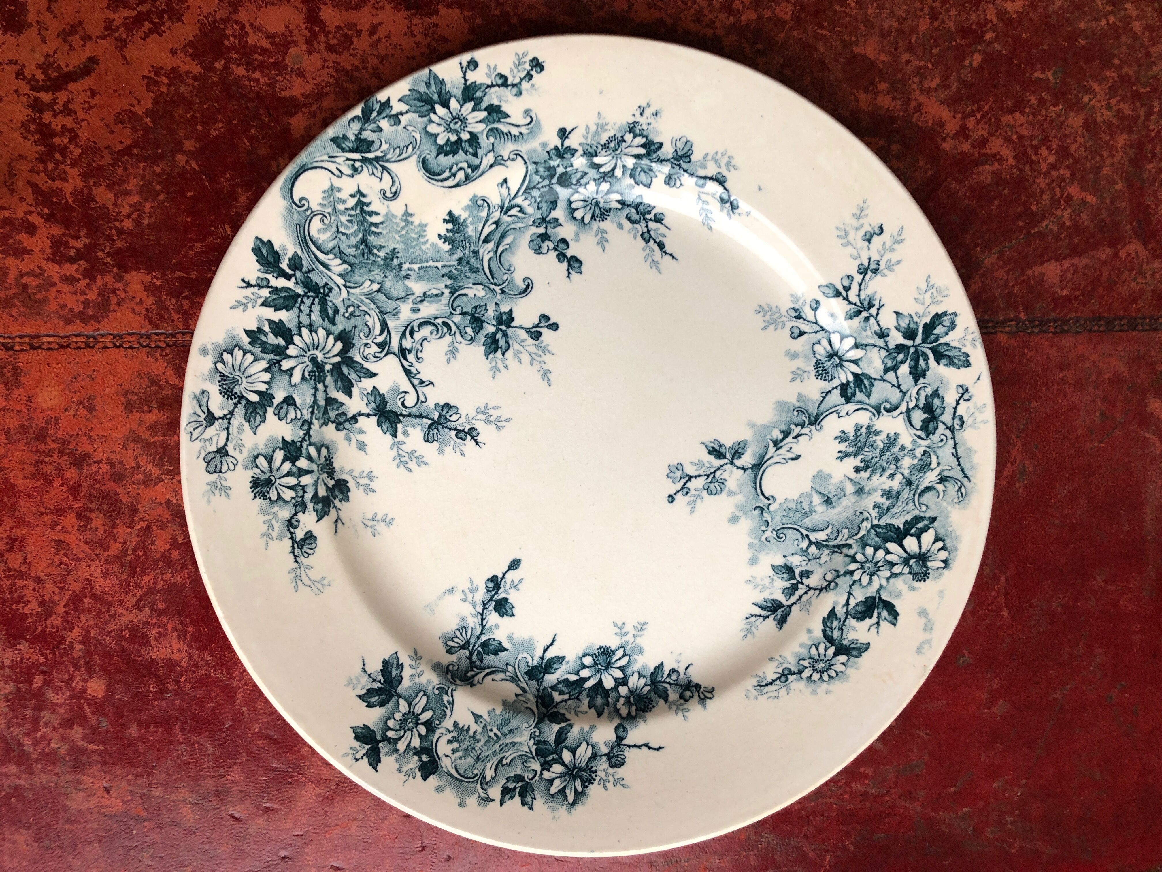 Lot of 4 flat plates in Iron Land Boulenger Choisy the Model King POMPADOUR