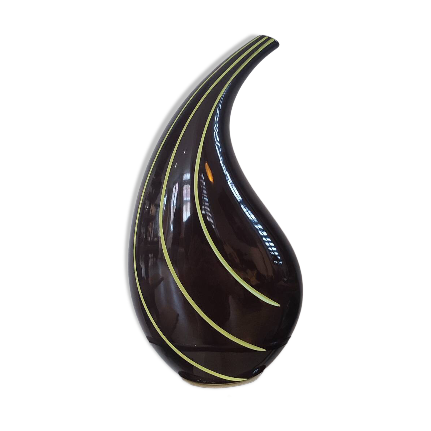 Sculptural ceramic vase, modernist line, designer piece