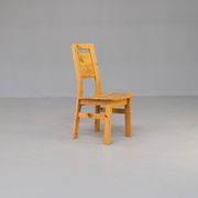 Ensemble de chaises de salle à manger en bois de pin des années 70 / 4