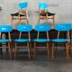Set of 6 blue chairs TON (Thonet)