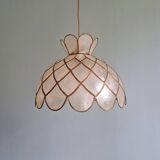 Suspension vintage en nacre de capiz, années 70