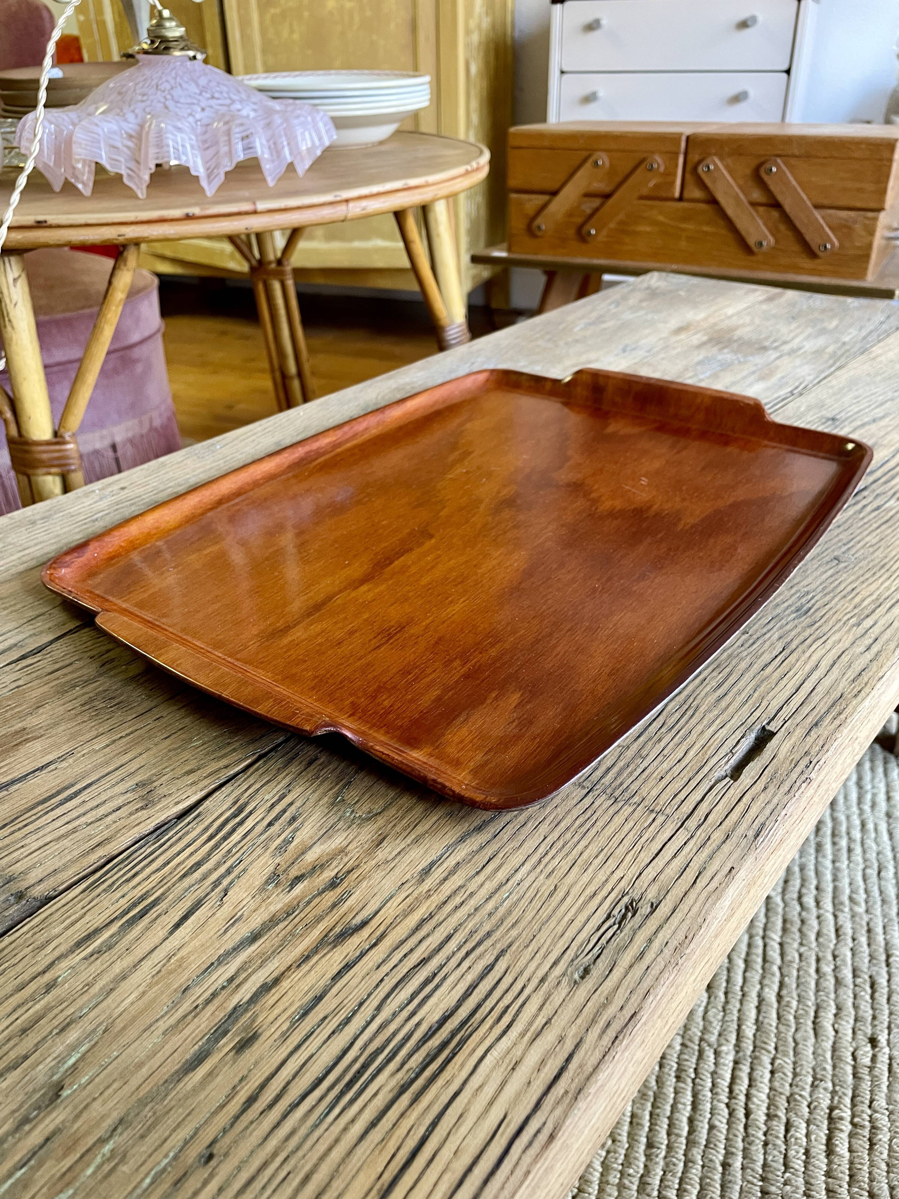 Teak tray 60s Gerlinol-Durobois