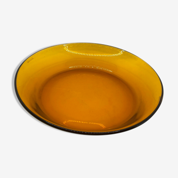 Assiette creuse verre ambré Duralex année 1970