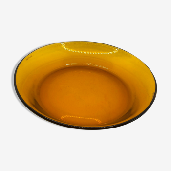 Hollow plate amber glass DURALEX year 1970