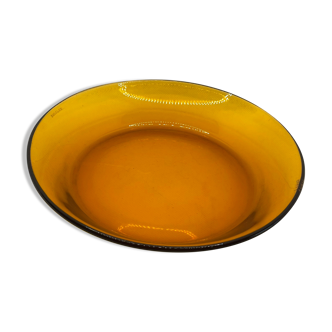 Assiette creuse verre ambré Duralex année 1970