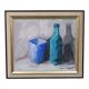 Nature morte scandinave à l’huile, Viktor Rasmussen (1922-2004), années 1970, huile sur toile