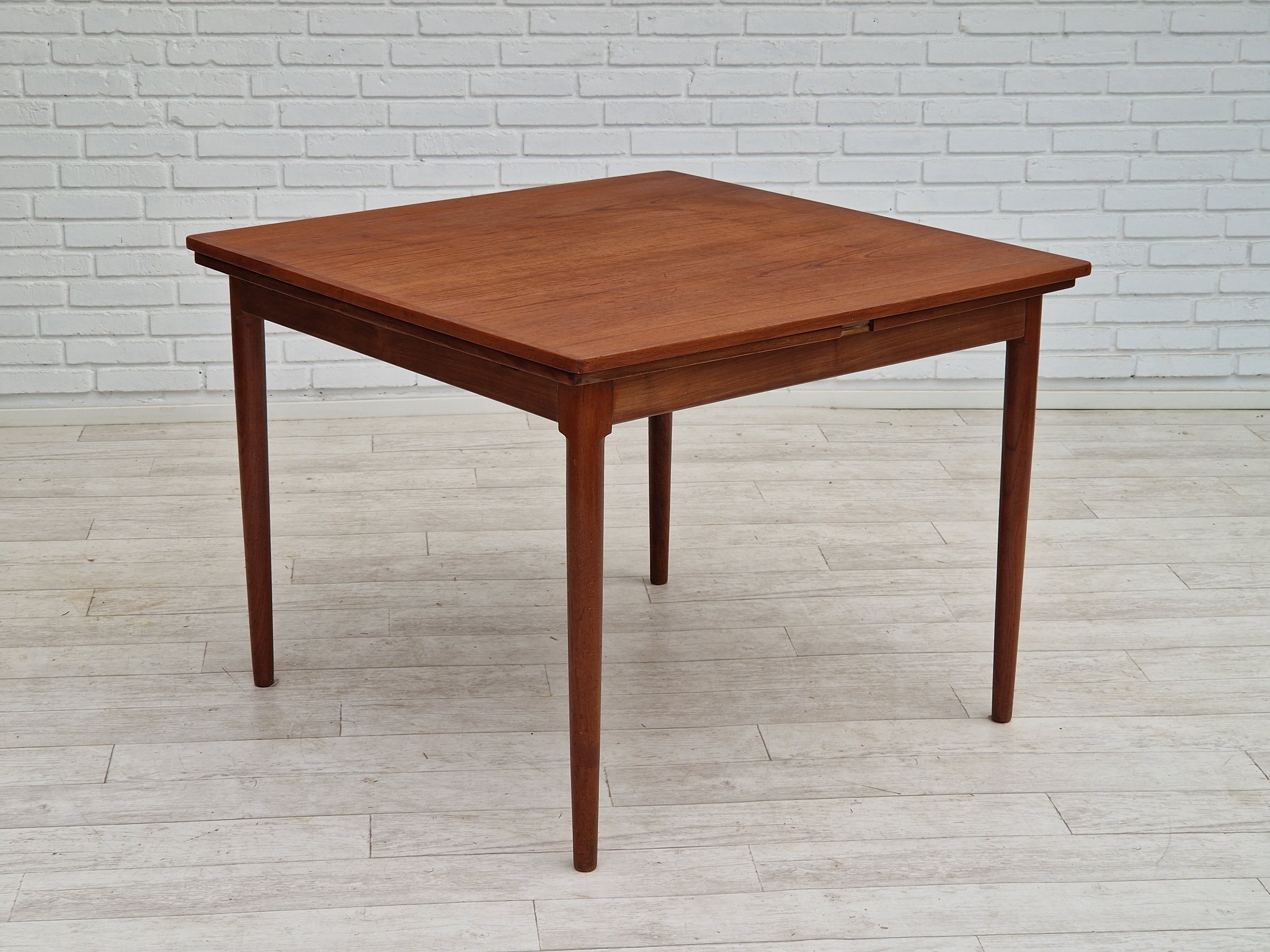 1960, Danish design, unfolded dining table, teak wood.