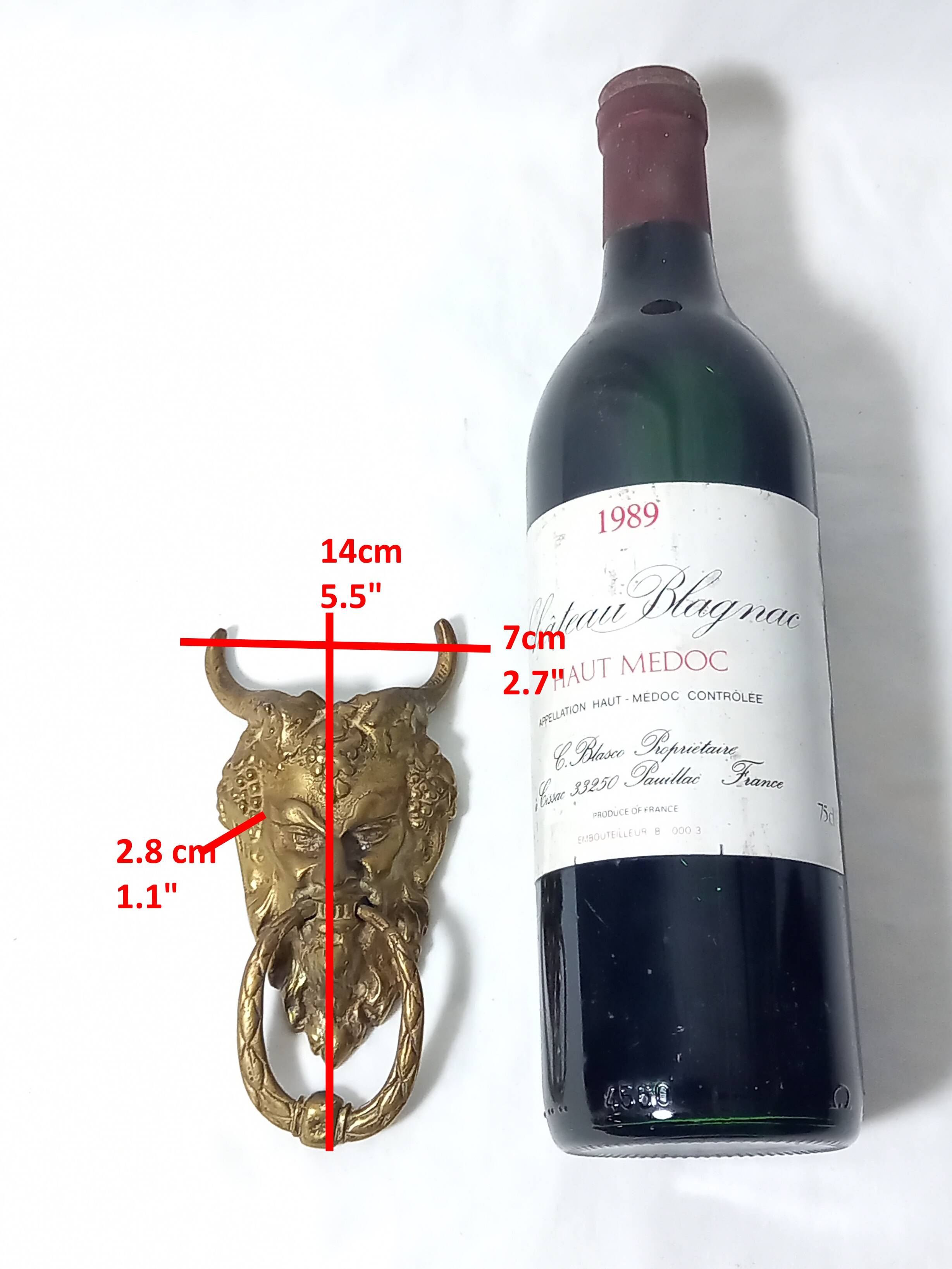 Satyr Head Knocker in Gilt Bronze