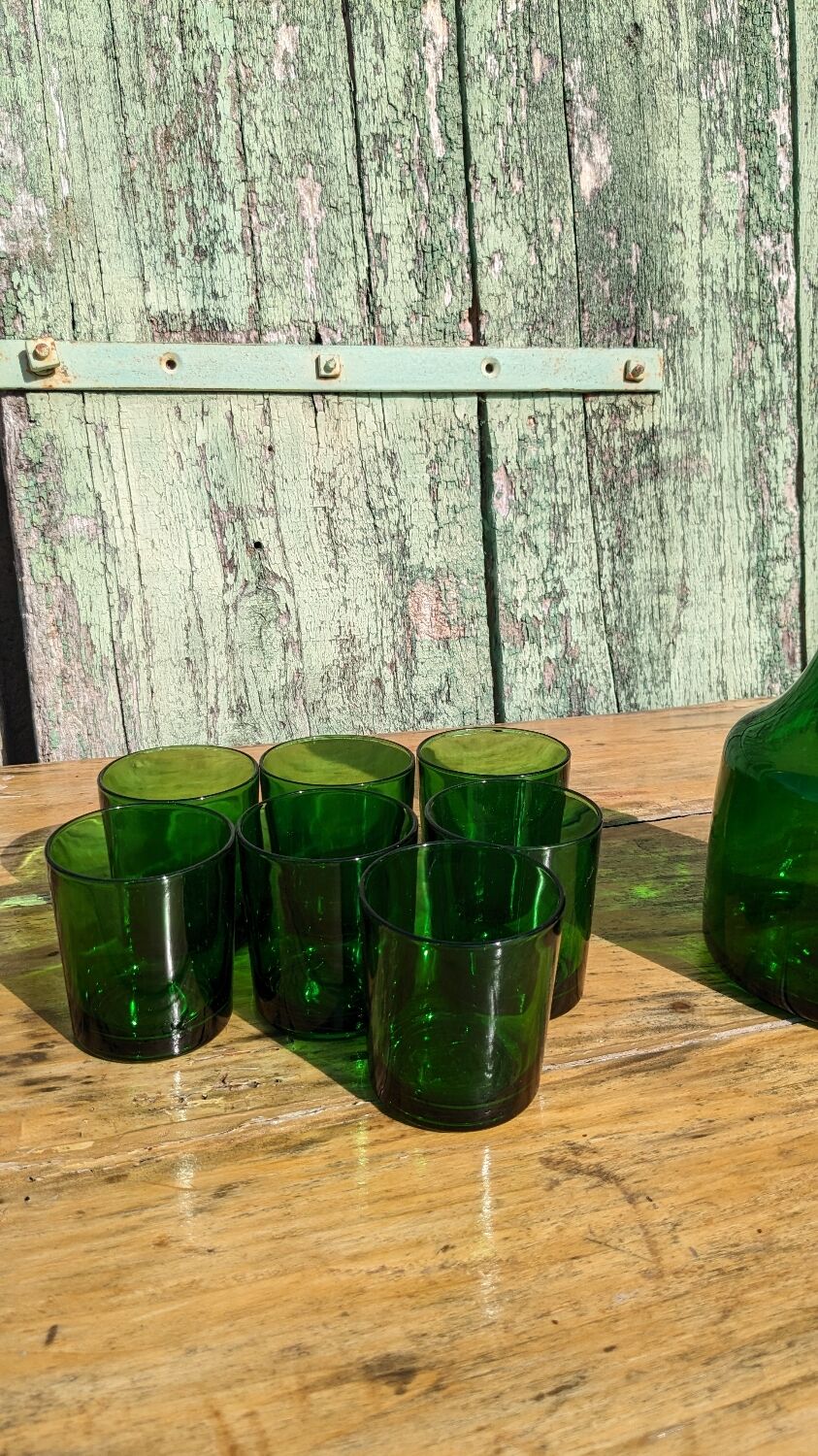 Vintage glass and carafe service