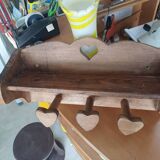 Wooden shelf and coat rack