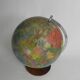 Paper mache globe on wooden base, 1960s