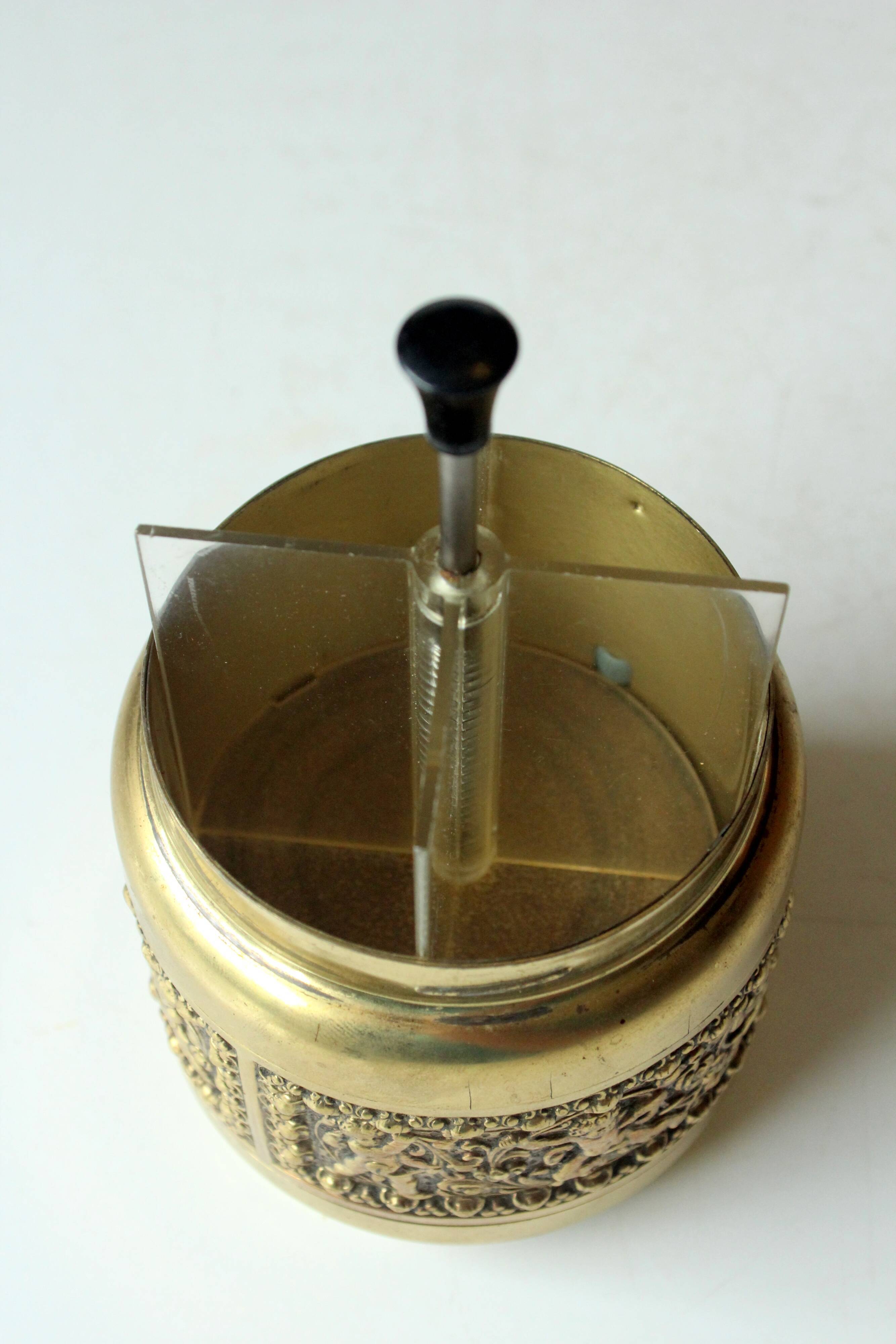 Cigarette box Erhard & Söhne, en laiton métal et plastique, vintage des années 1960