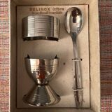 Vintage 70's stainless steel egg cup set