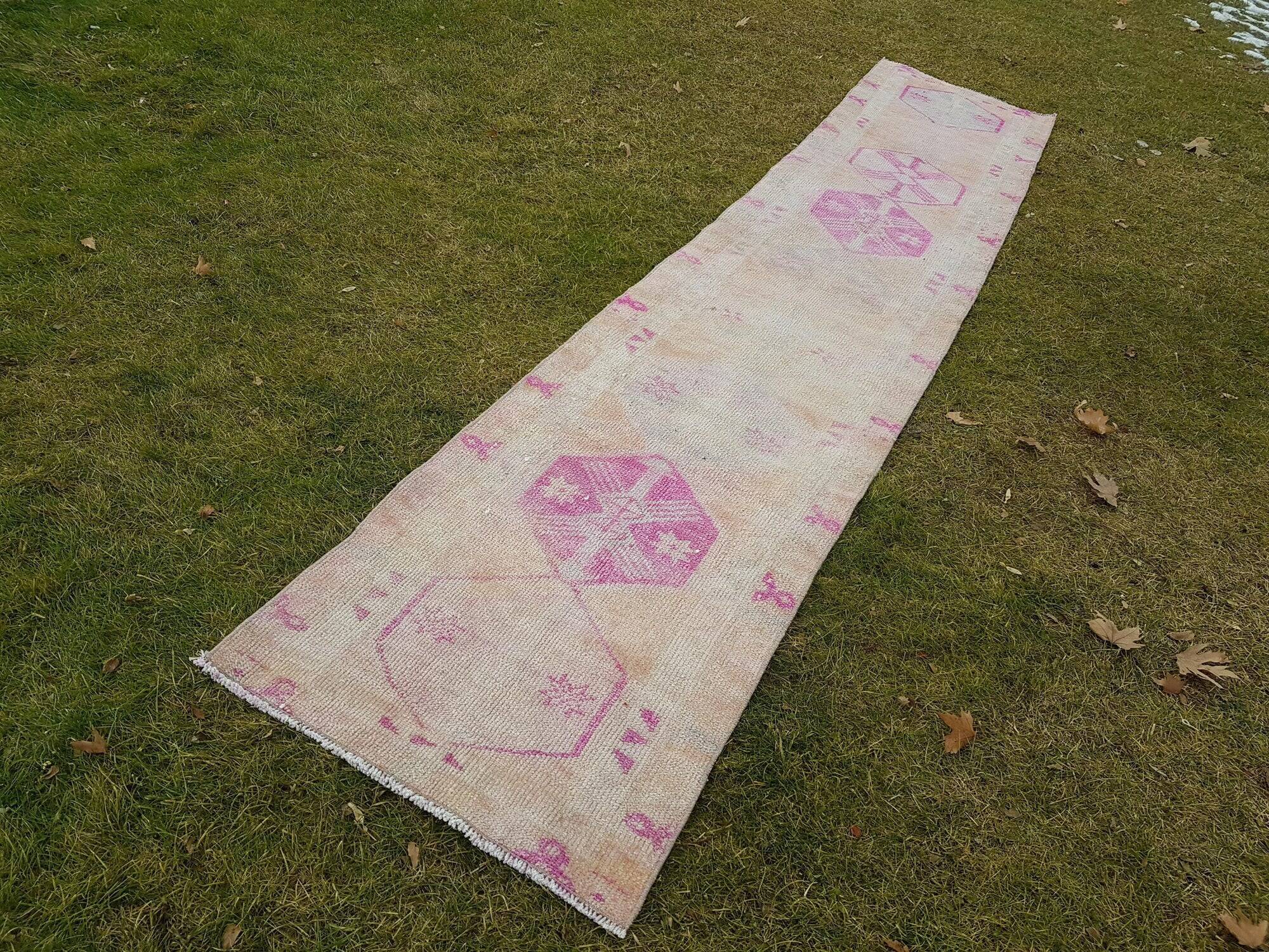 Vintage Turkish hallway rug 74x399 cm