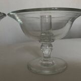 Pair of 19th century Medici glass candlesticks with button feet