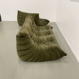 Vintage 2 and 3 seater green velvet togo set