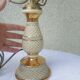 Florentine Italy ceramics - 3 arms of golden metal light - glass tulip