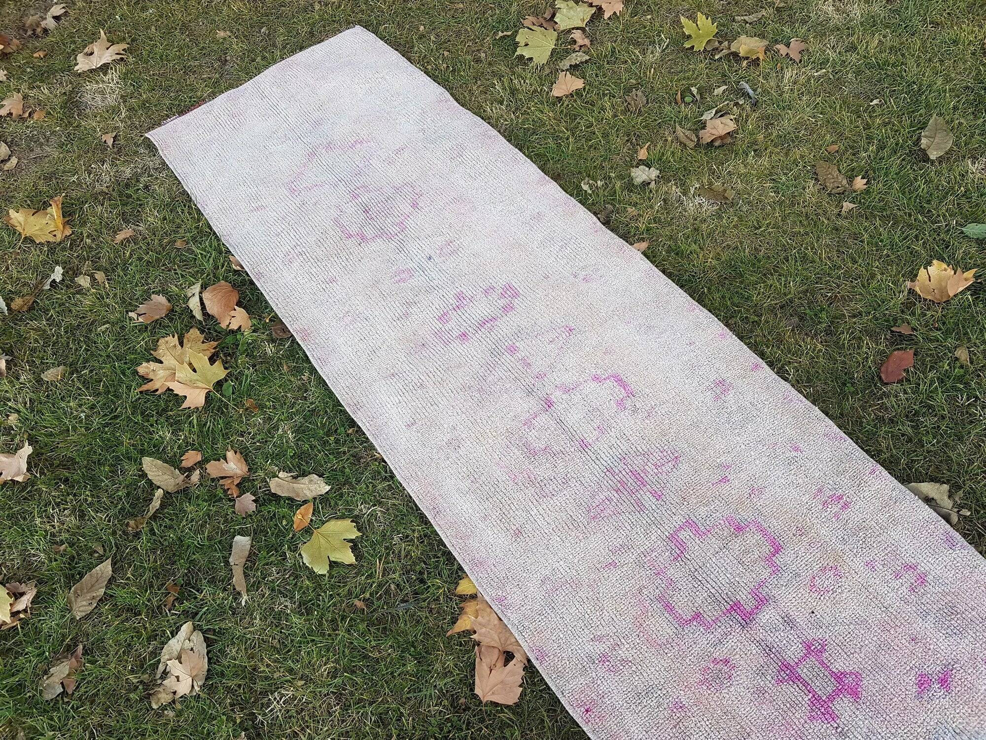 Vintage Turkish hallway rug 63x425 cm