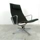 Charles & Ray Eames EA124 Lounge chair in black fabric, 1970s