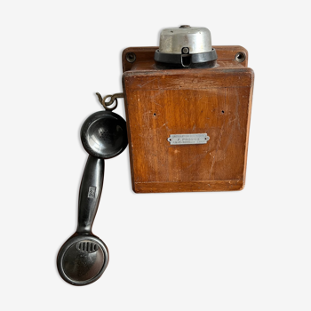 Téléphone ancien F.Proniez bois et baquélite