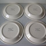 Set of 4 old flat plates with ear of wheat decor Atelier d'Art Lunéville