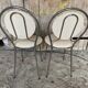 SOUDEXVINYL Chair Pair Chrome Metal + White Skai 70s Vintage #