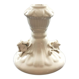 Ivory candle holder with barbotine decor