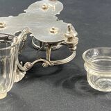 19th century Louis XV style condiment holder, silver or silver-plated metal frame