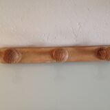 Vintage three-headed wooden coat rack from the 60s and 70s