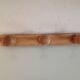 Vintage three-headed wooden coat rack from the 60s and 70s