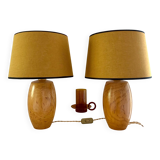 Pair of "Autumn" wooden lamps - 1970.
