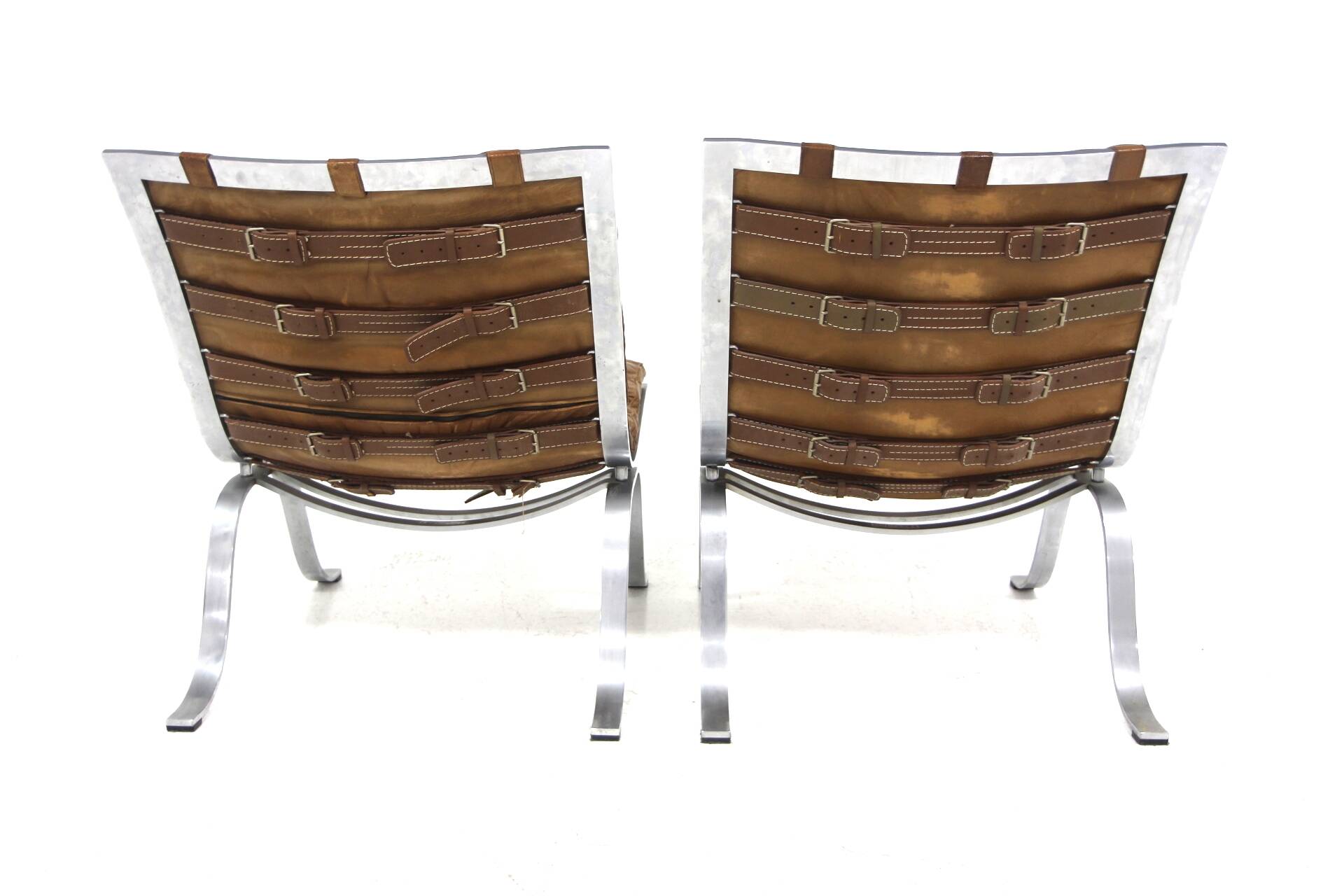 Set de 2 fauteuils scandinave en cuir "Ari", Arne Norell, Suède, 1960