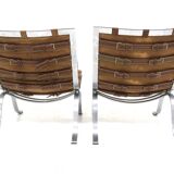 Set de 2 fauteuils scandinave en cuir "Ari", Arne Norell, Suède, 1960