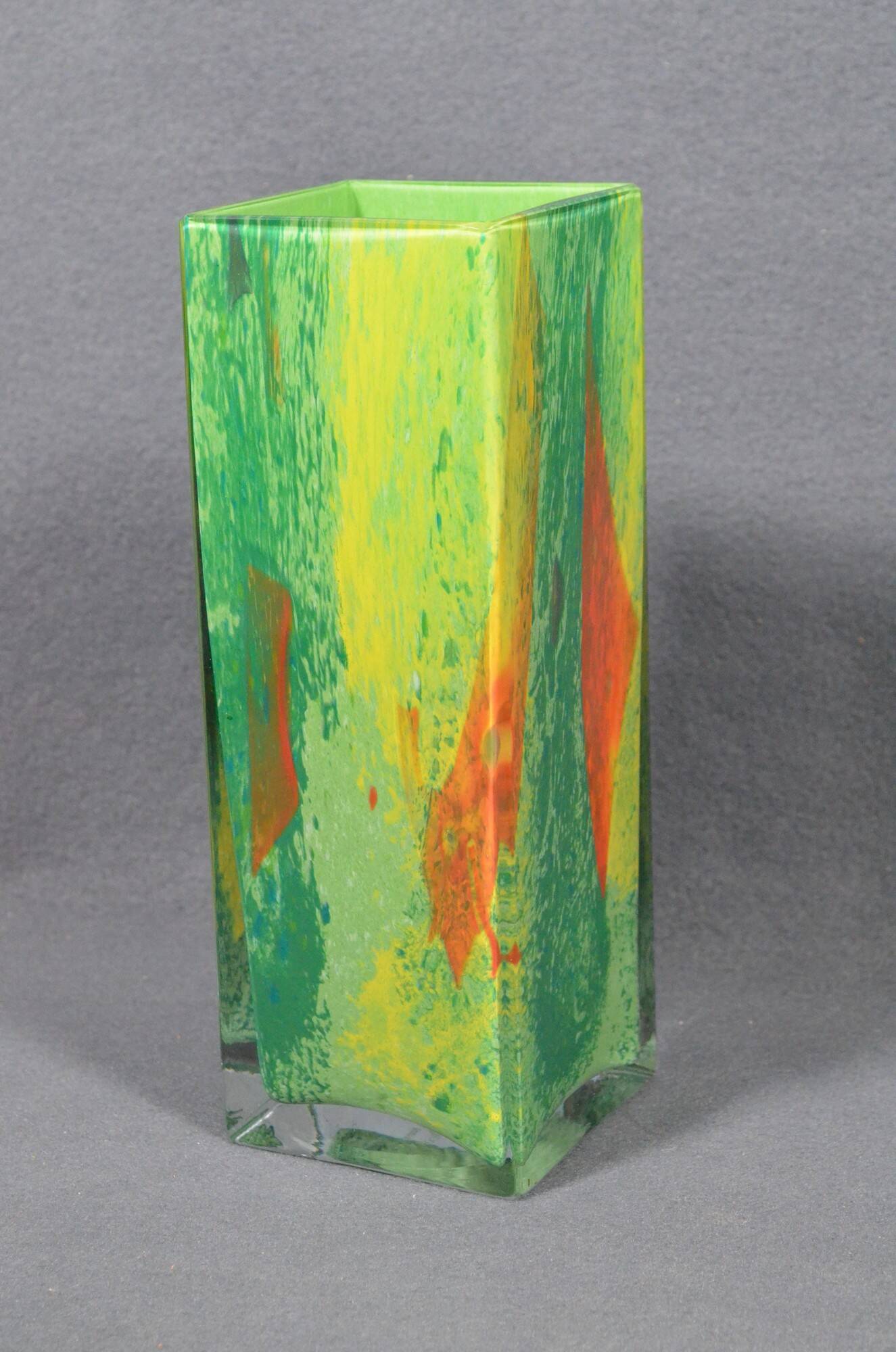 Vase La Rochère en verre soufflé polychrome, années 1970