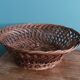 Antique basket, fruit basket or bread basket made of wicker