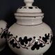 Pair of covered earthenware pots Italy Castelli 18th century