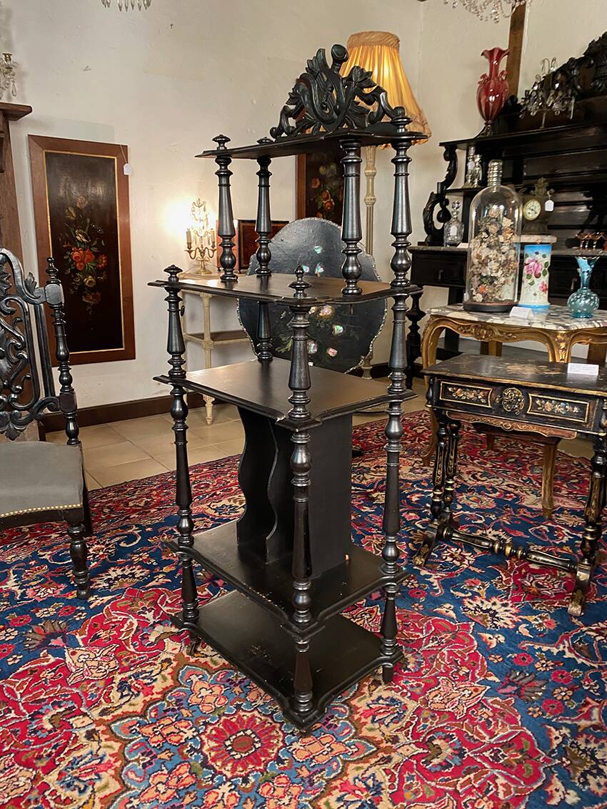 Napoleon III music or sheet music cabinet in blackened wood