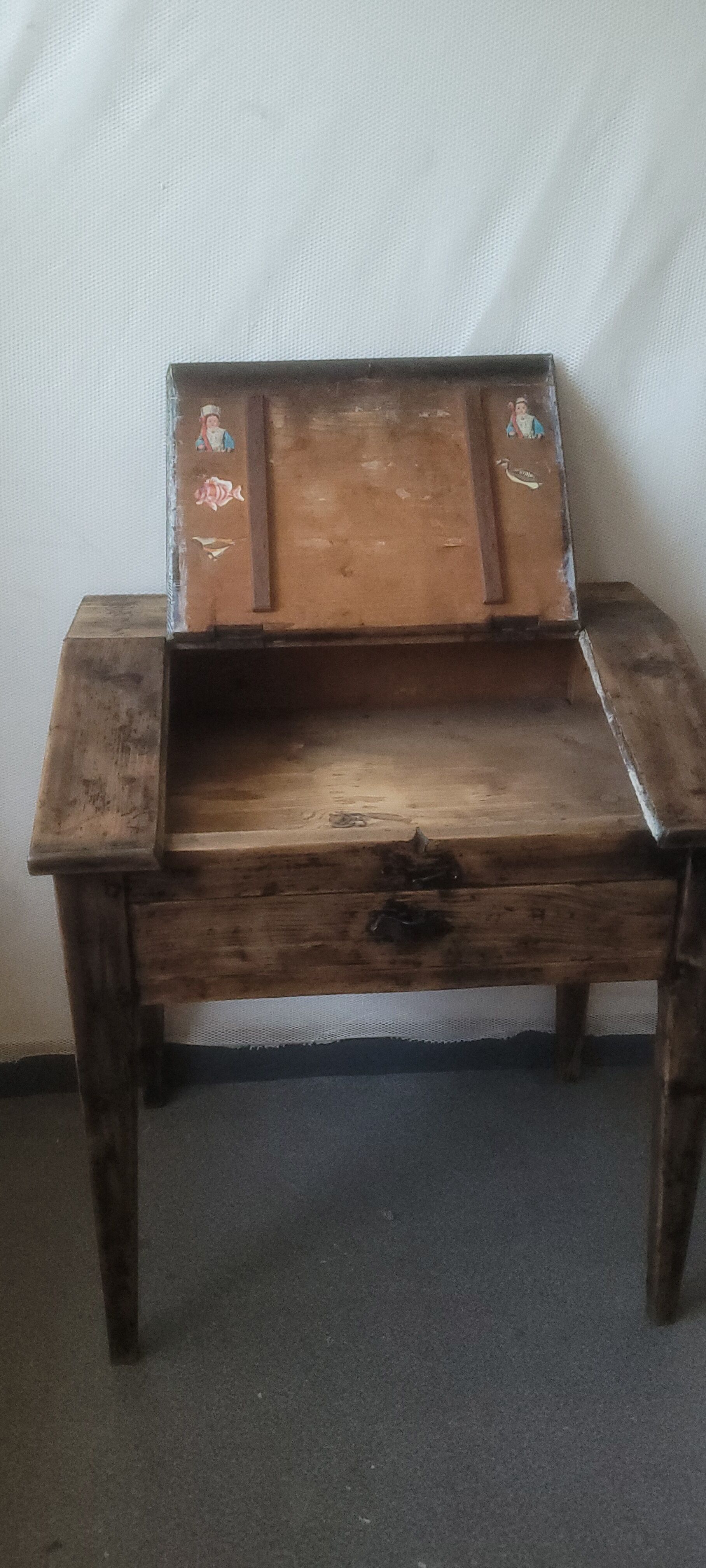 Old desk console entrance cabinet