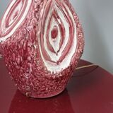 Mid-century bordeaux ceramic office lamps 60s