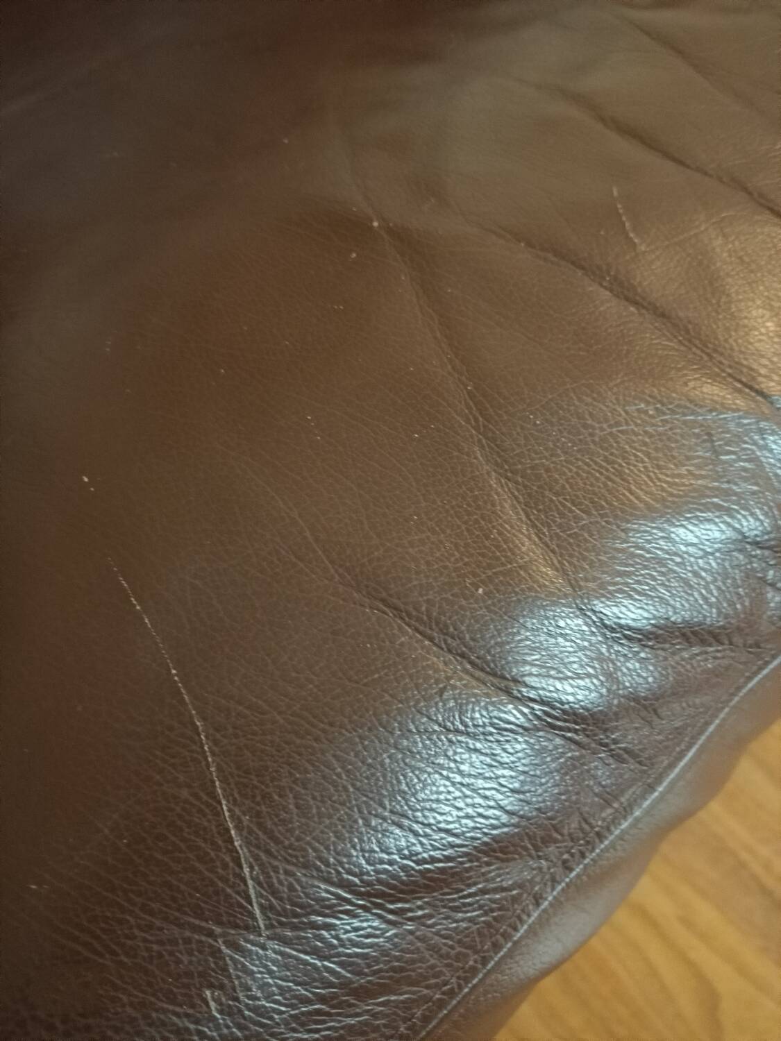 Brown leather sofa