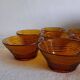 Amber glass bowls Duralex. Vintage