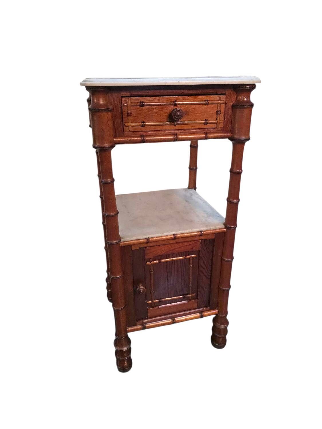 Table de chevet bois bambou du XIXème