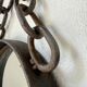 Brutalist mirror with metal chain from the 50s