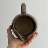 Brown handcrafted stoneware pitcher