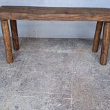Bench 100 cm old solid wood with patina