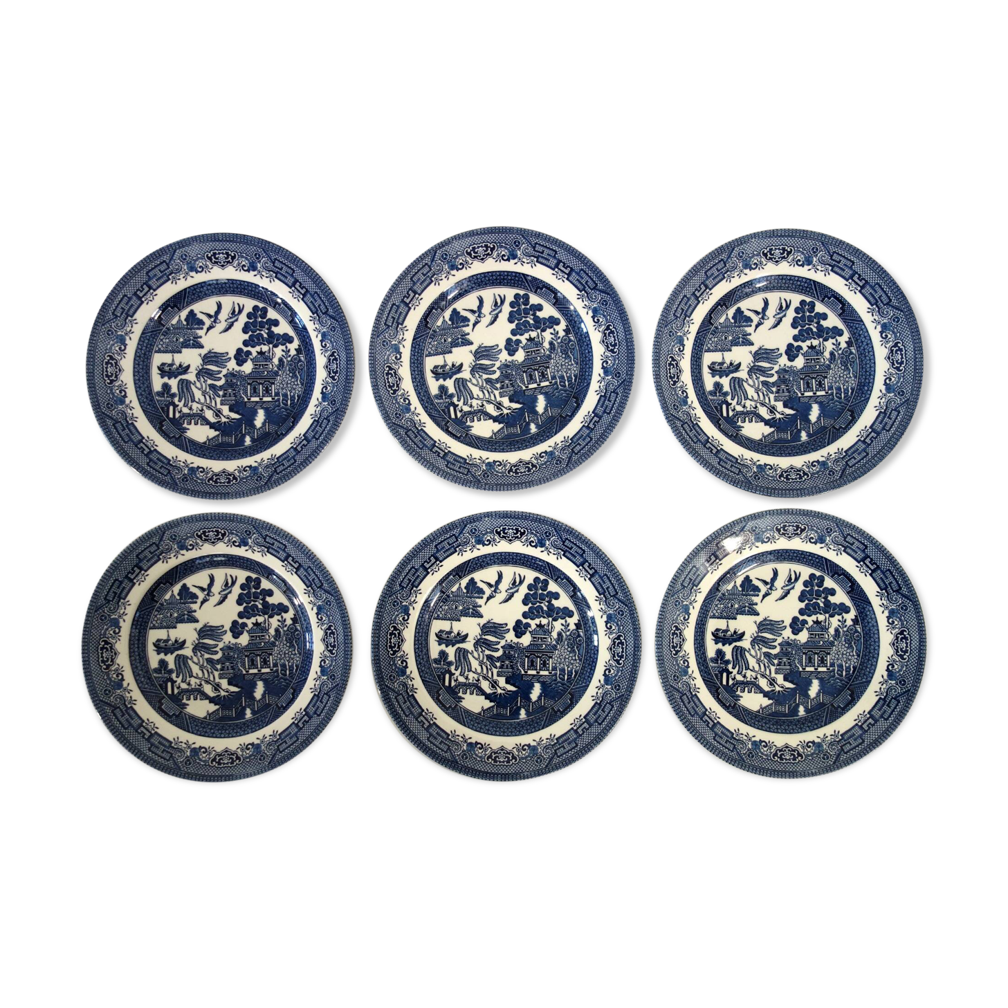 6 Churchill dessert plates made in England